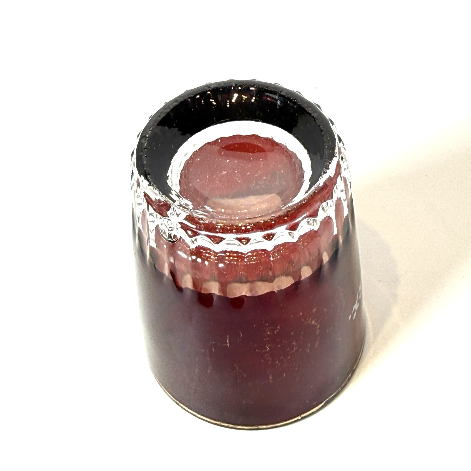 MIAMI TEXAS TX ANTIQUE RARE Ruby Red Flash Souvenir Glass SHOT GLASS CUP