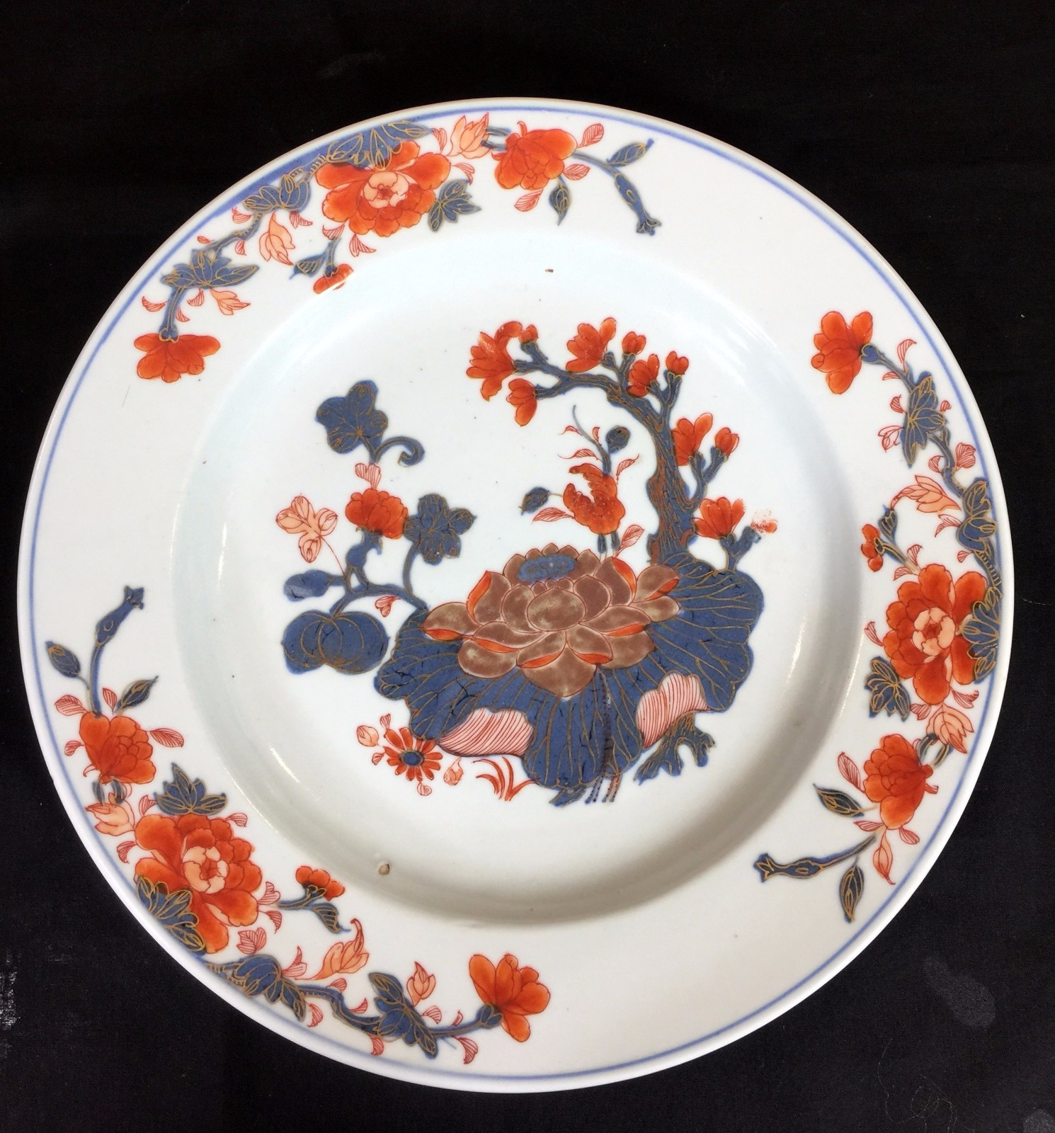 Chinese Imari 10 1/4″ Antique 18th Century Plate In Excellent Condition
