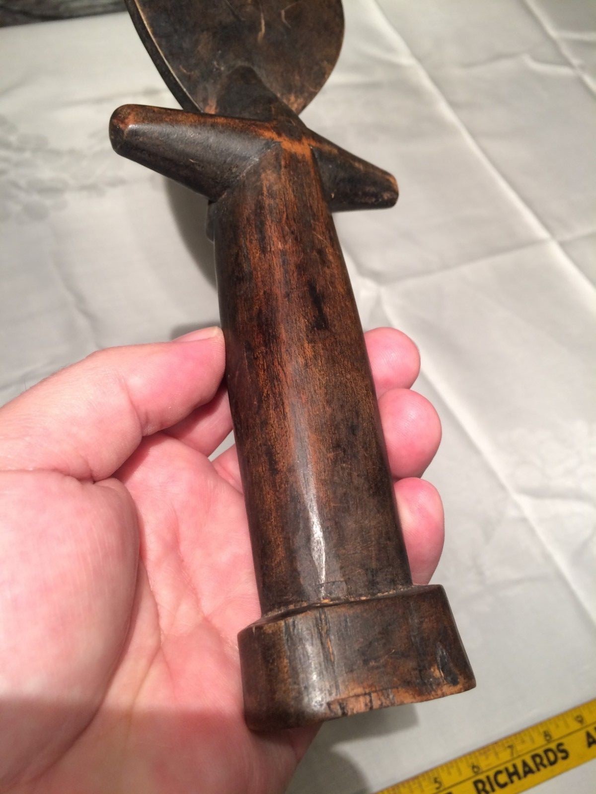 Carved Wood Ashanti Fertility Doll Nude Figure African Tribal Art w/ Handle