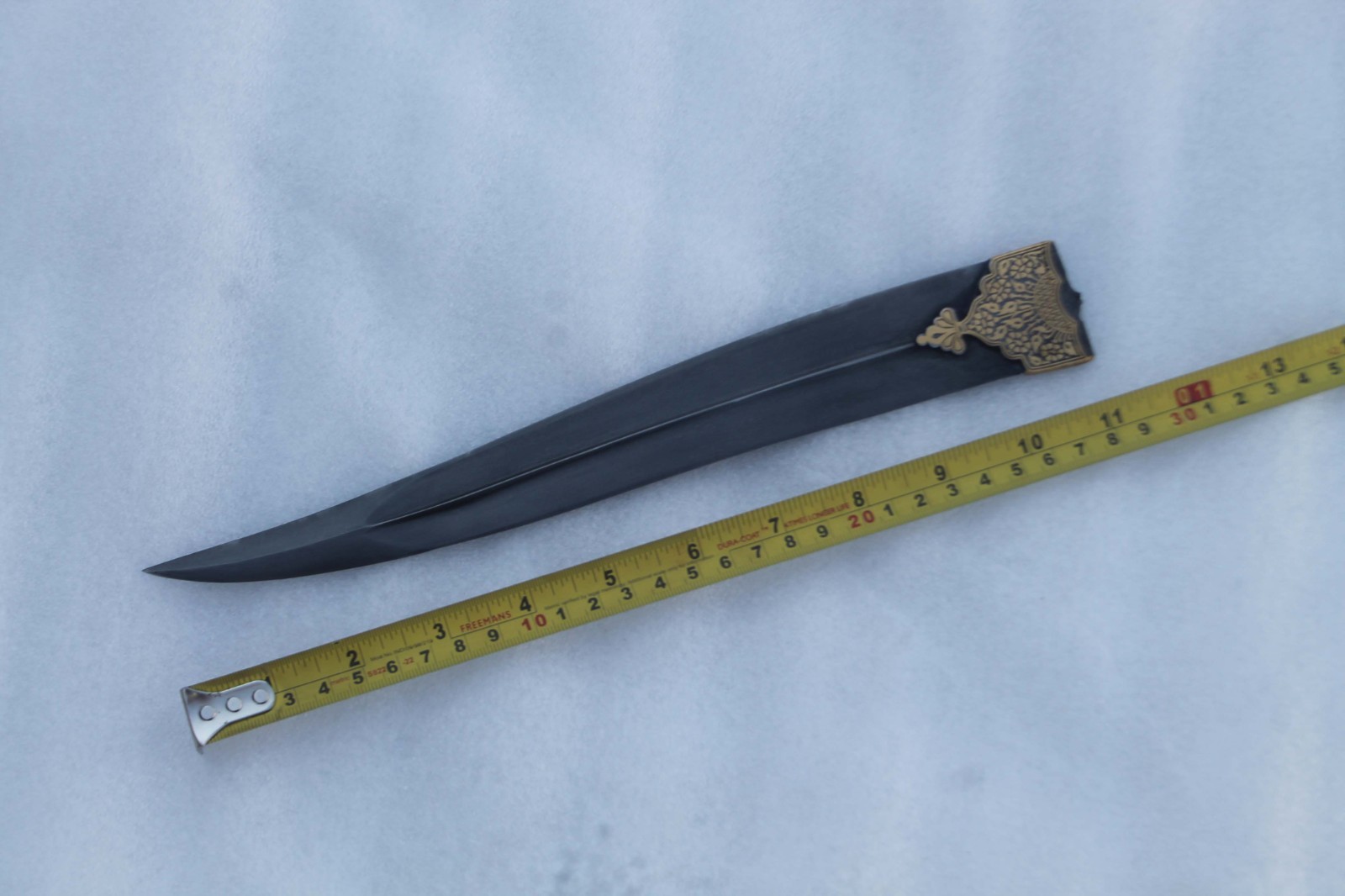 Mughal Islamic Gold inlaid cartouches wootz steel blade center spine