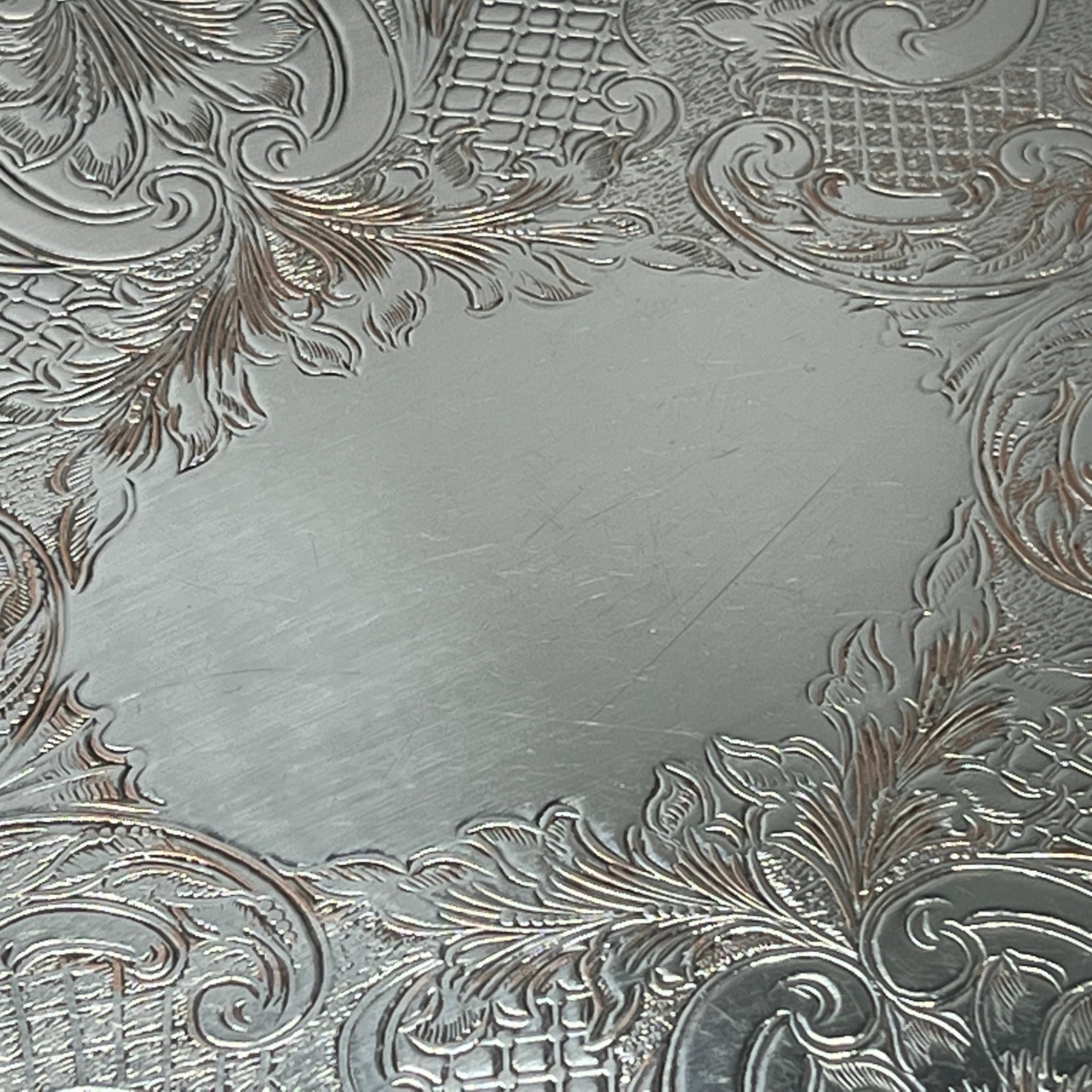 Vintage Silver Plated Gallery Serving Tray Handles Cocktail Drinks Tea English