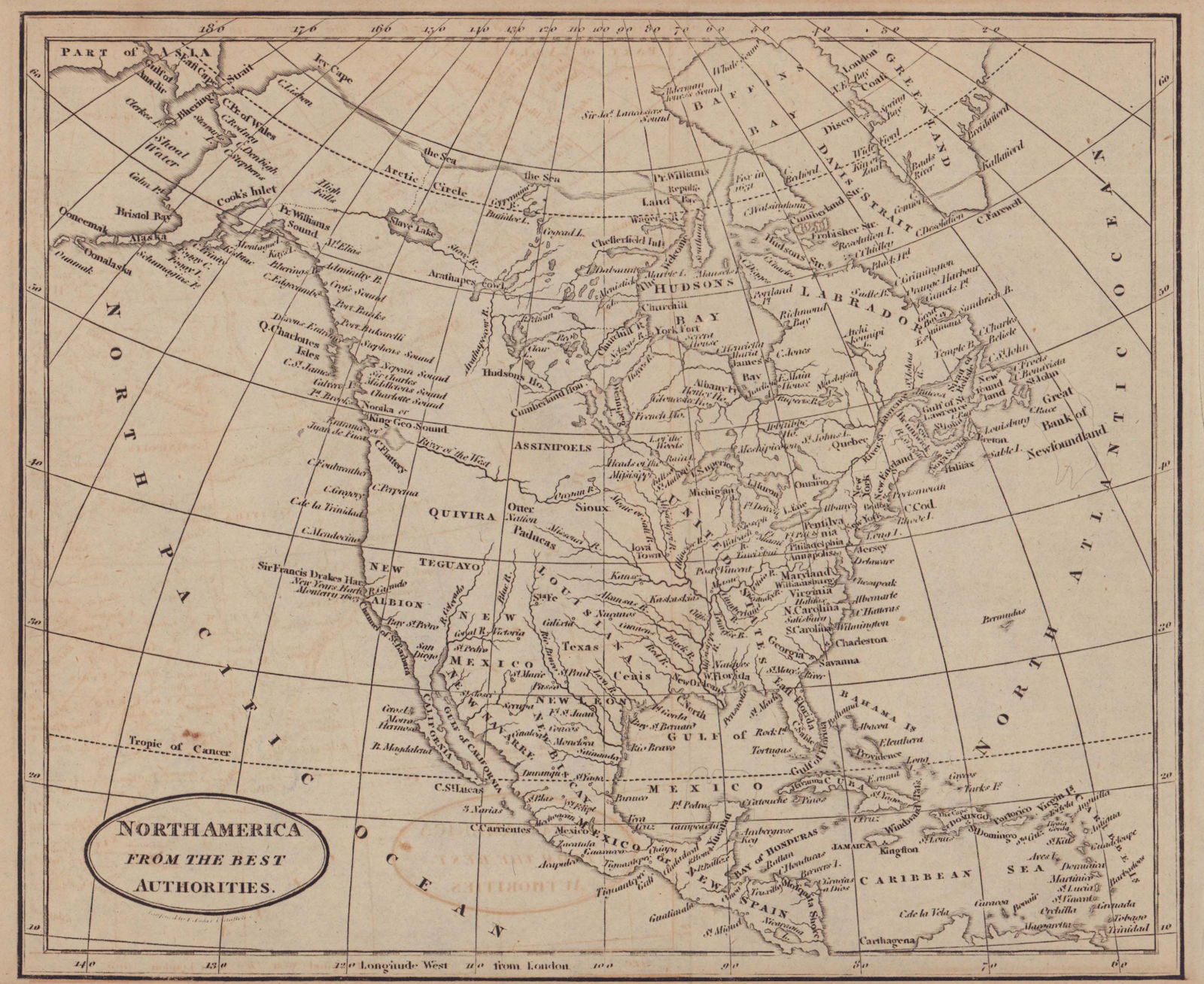 North America from the best authorities by Richard Brookes 1812 old map