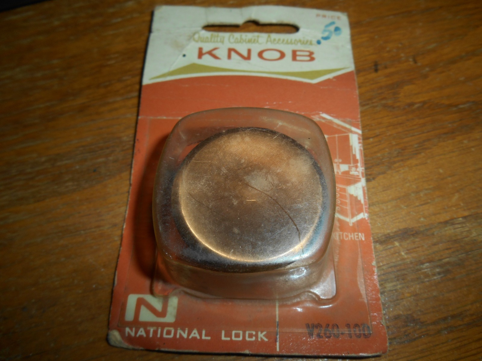 VINTAGE NOS National Lock Pull Concave Knob Dull Bronze V260-10D 1 1/4″