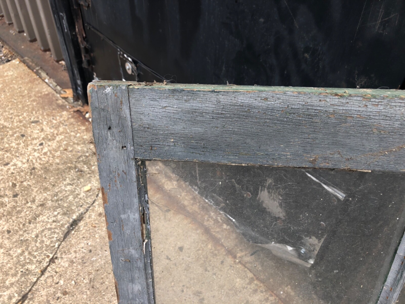 c1920 three pane transom window frame sash 34”x 24.5” x 1.25” – 20” x 10 glass