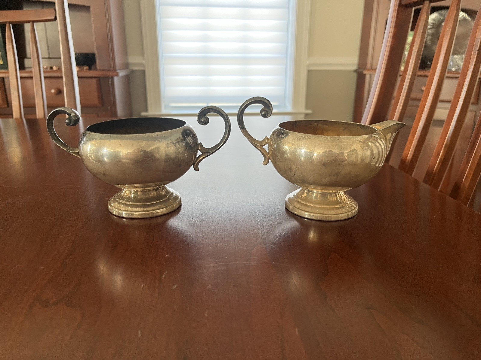 Vintage EPCA Bristol Silverplate Creamer And Sugar Bowl Set by Poole #39