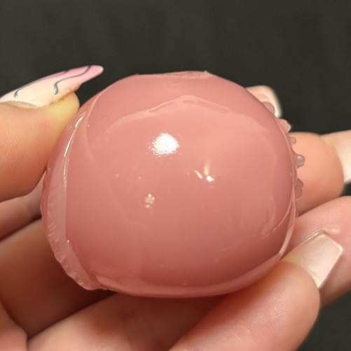 Chinese Vintage Pink Carved Peking Glass Moon Leafs Flower Snuff Bottle RARE