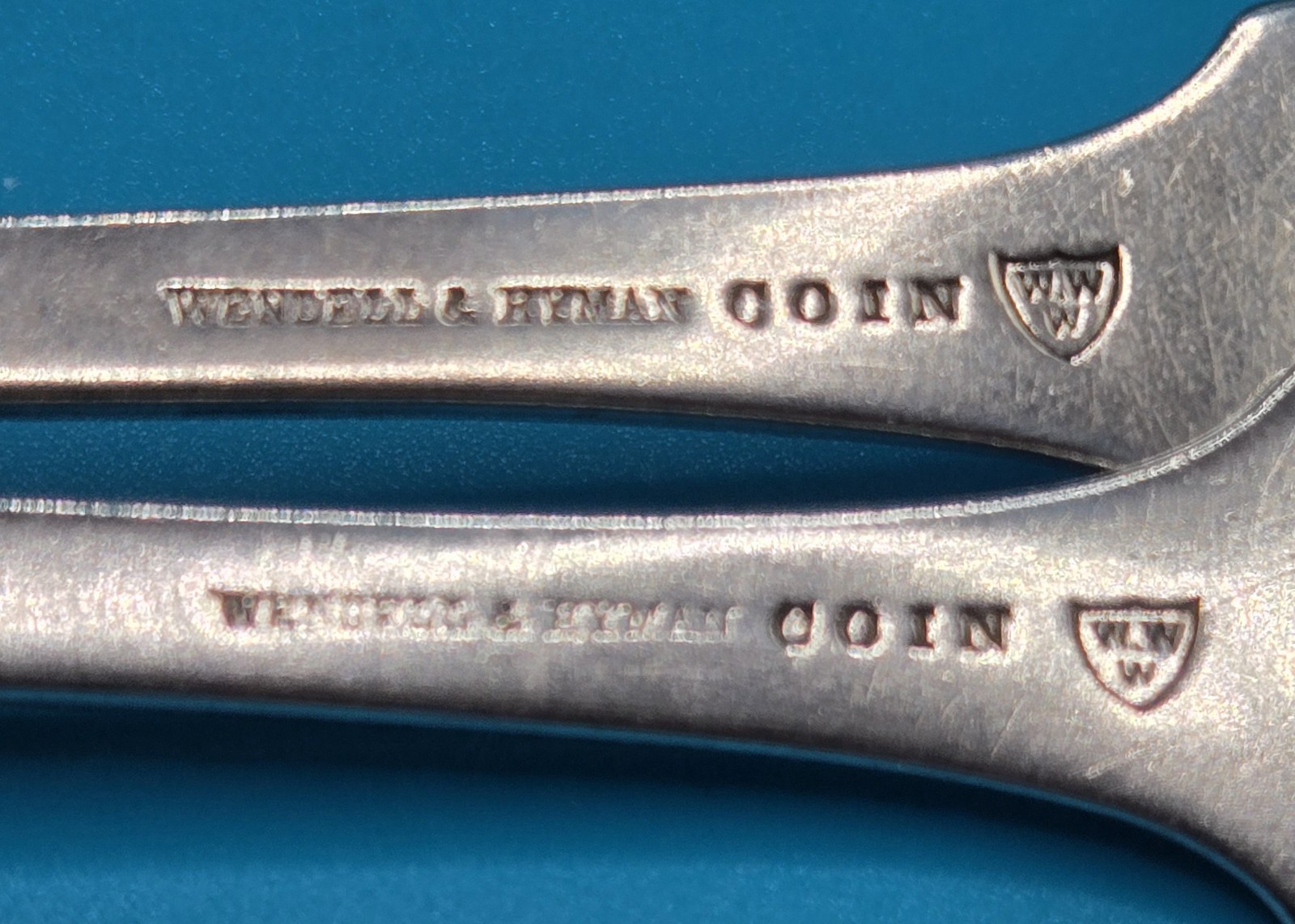 2 Coin Silver Table Spoons WILLIAM WALLACE WILLARD c1833-69 “Isadore” 2.855 ozT
