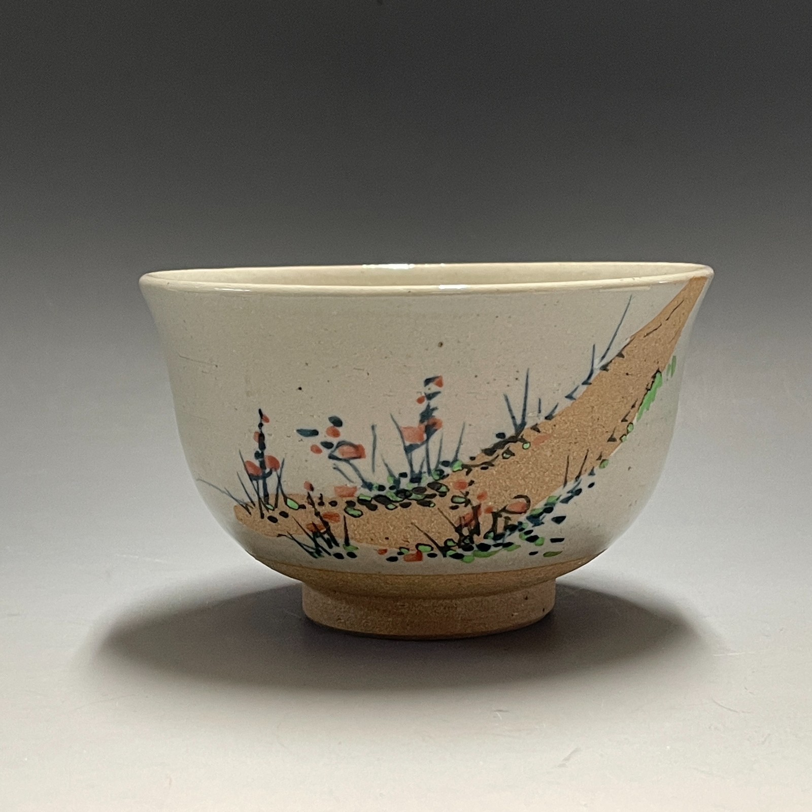 H122 : Japanese Pottery Chawan Matcha Tea Bowl Tea Ceremony Sado Vintage