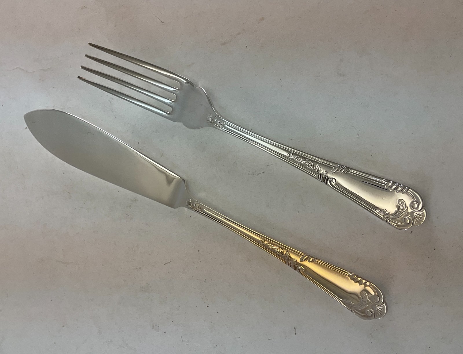 Silver Set of 12 Pair Fish Eaters, Fish Forks & Fish Knives, La Regence