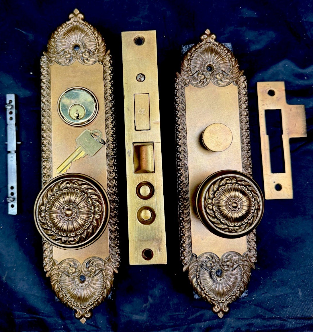 1897 Fully Restored Lockwood Stanwich Entry Entrance Front Door Set L-11300