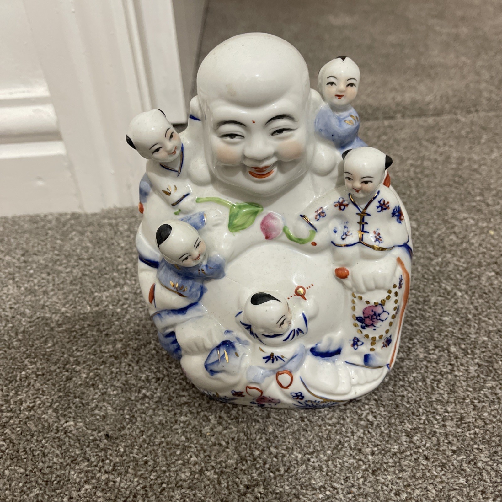 PROC happy Buddha five children figurine ornament – five blessings – good luck