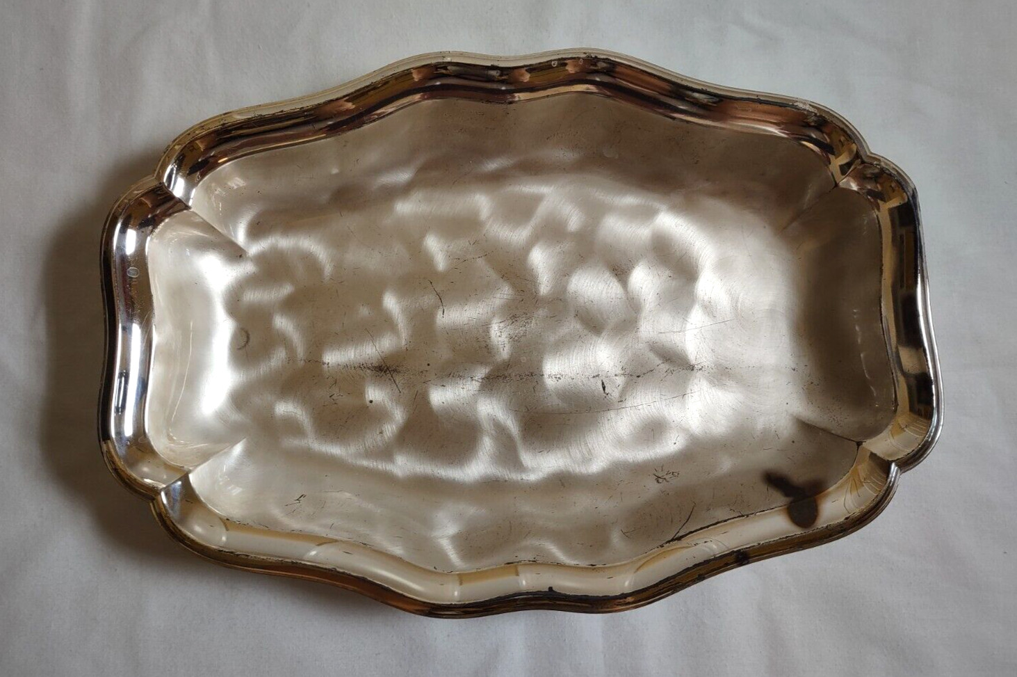 Vintage ~ Made in Ikora Germany E.P. Brass ~ Footed Tray ~ Platter