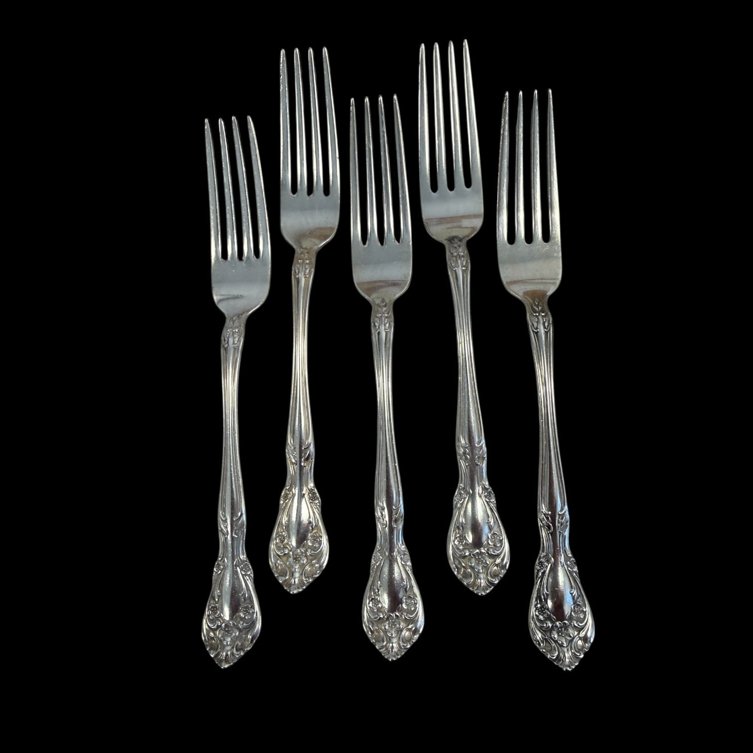 Alvin Chateau Rose Sterling Dinner Fork Set of 5