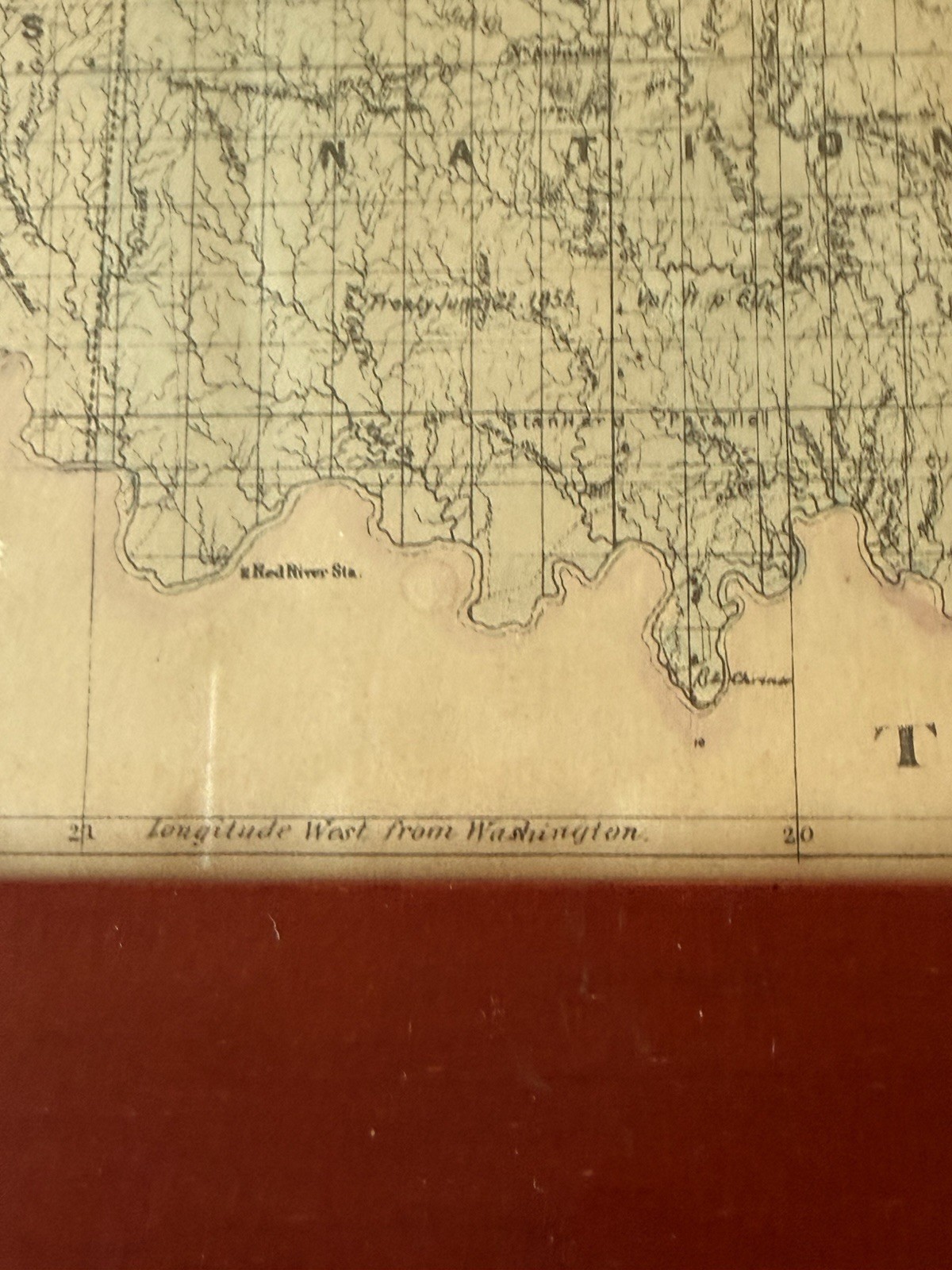 1884 Indian Territory Map Augustus Mitchell Double Sided Colorado Framed