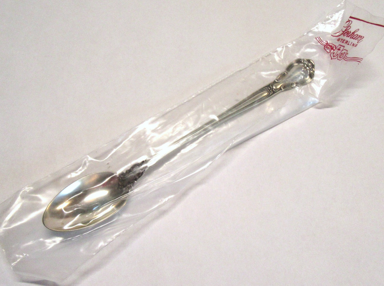 Gorham Chantilly Sterling Iced Tea Spoon 7 5/8″ New in Sealed Bag – 6 Available