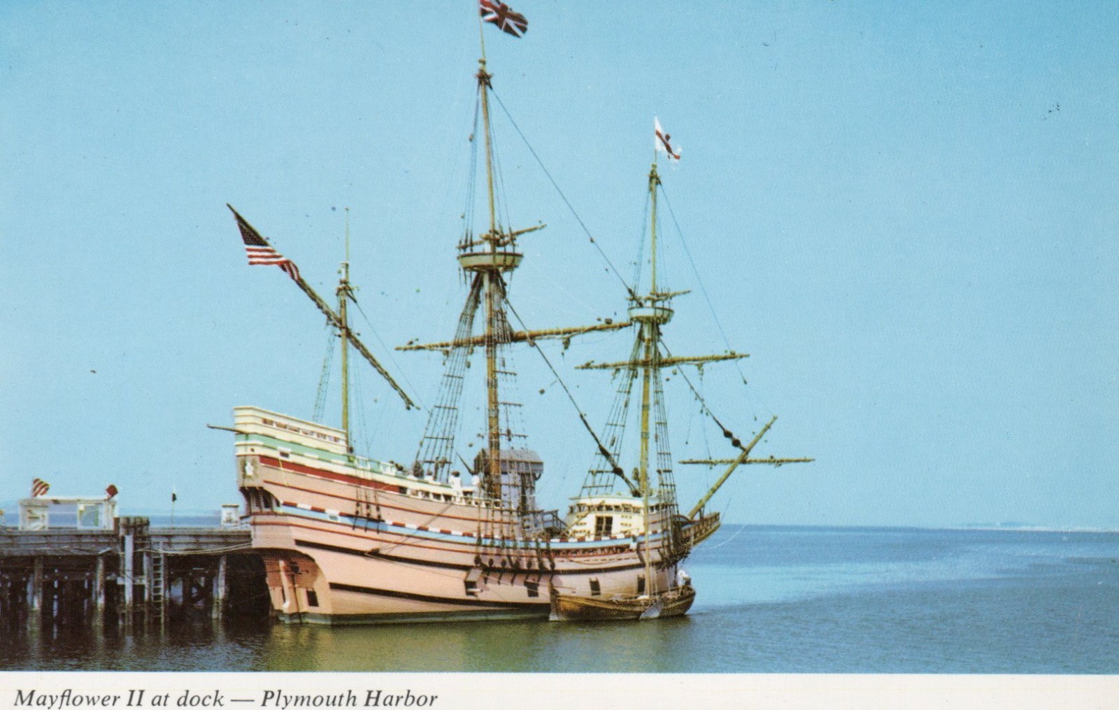 Vintage Postcard The Mayflower II Plymouth Massachusetts