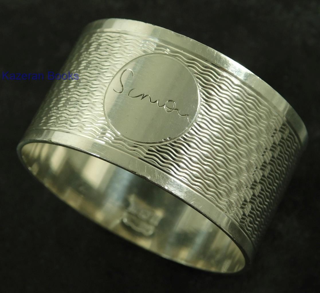 Vintage Solid Sterling Silver Napkin Ring 1971 By J Gloster Ltd ‘Simon’