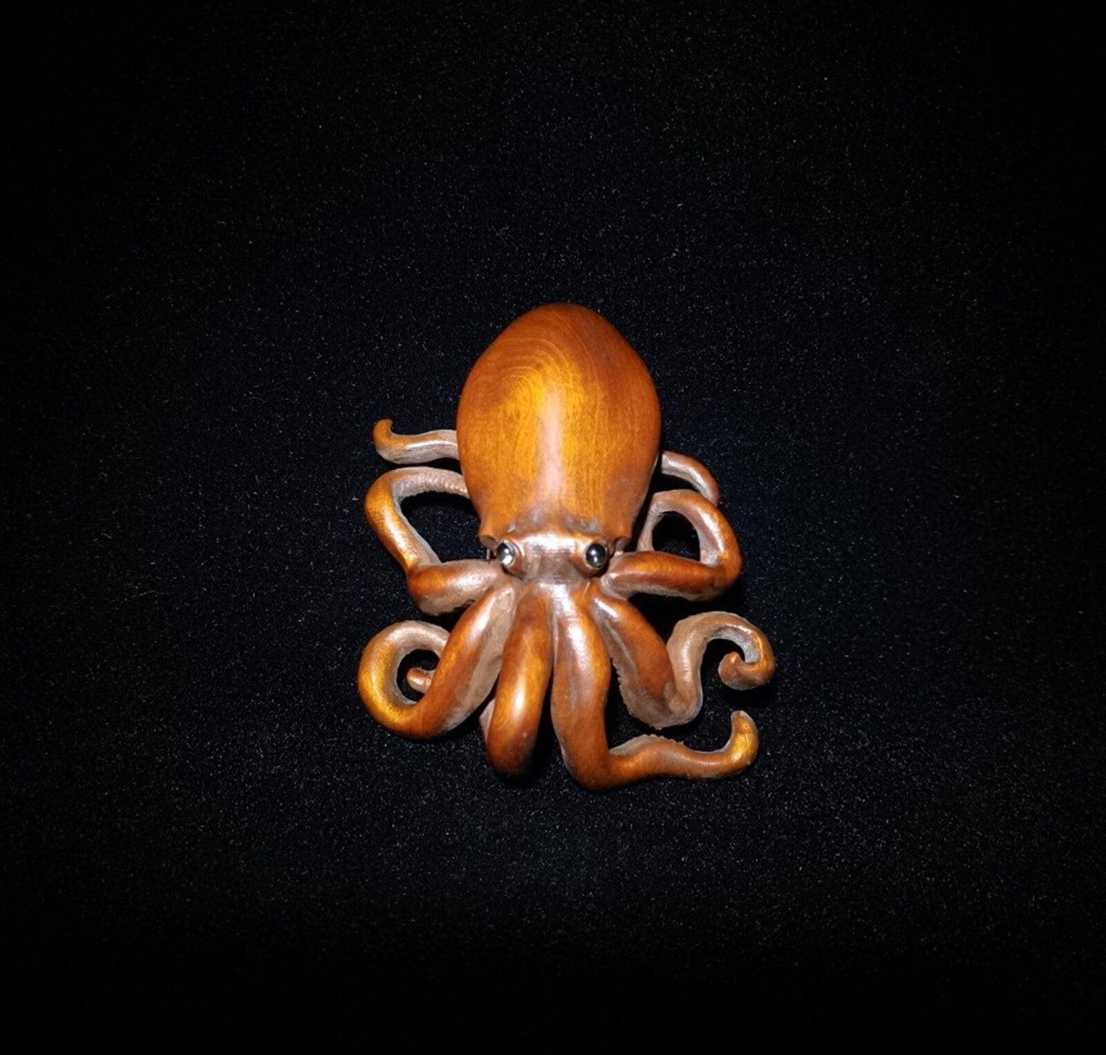 Chinese Antique Boxwood Wood Carving Exquisite Octopus Statue Nice Art Figurines