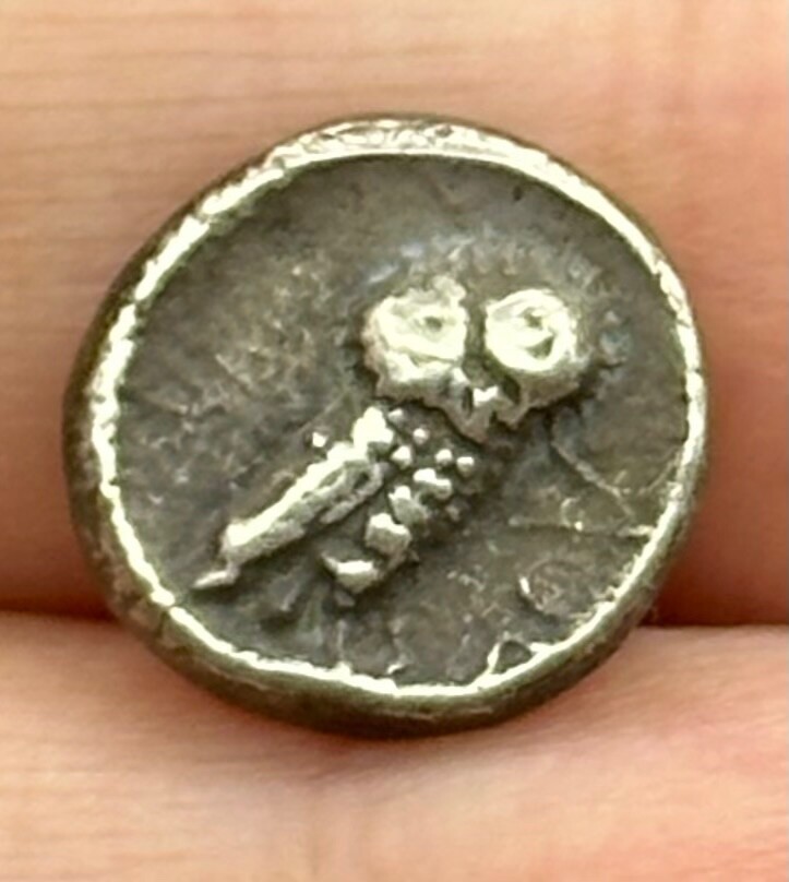 Genuine Ancient Greek Solid Silver Attica Owl Tetradrachm Coin Circa 440-404 BC