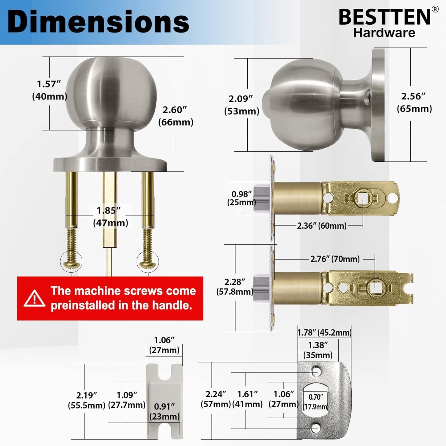 Durable 4 Pack Satin Nickel Door Knobs – Smooth Operation & Enhanced Security