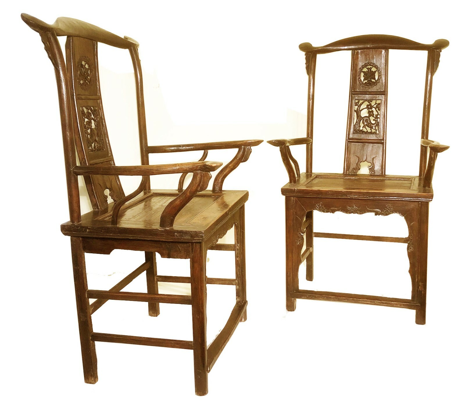 Antique Chinese High Back Arm Chairs (5467) (Pair), Circa 1800-1849