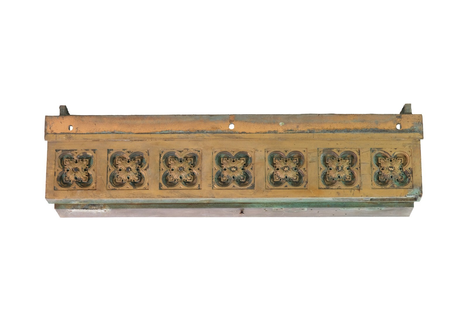 1920s Solid Bronze 34.5 in. Floral & Quatrefoil Trim
