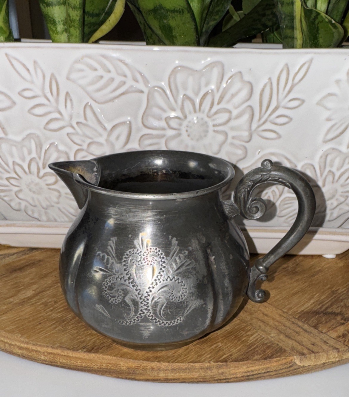 Antique Silver Quadruple Plate Creamer The Van Bergh S.P. Co. 9560~Made In USA