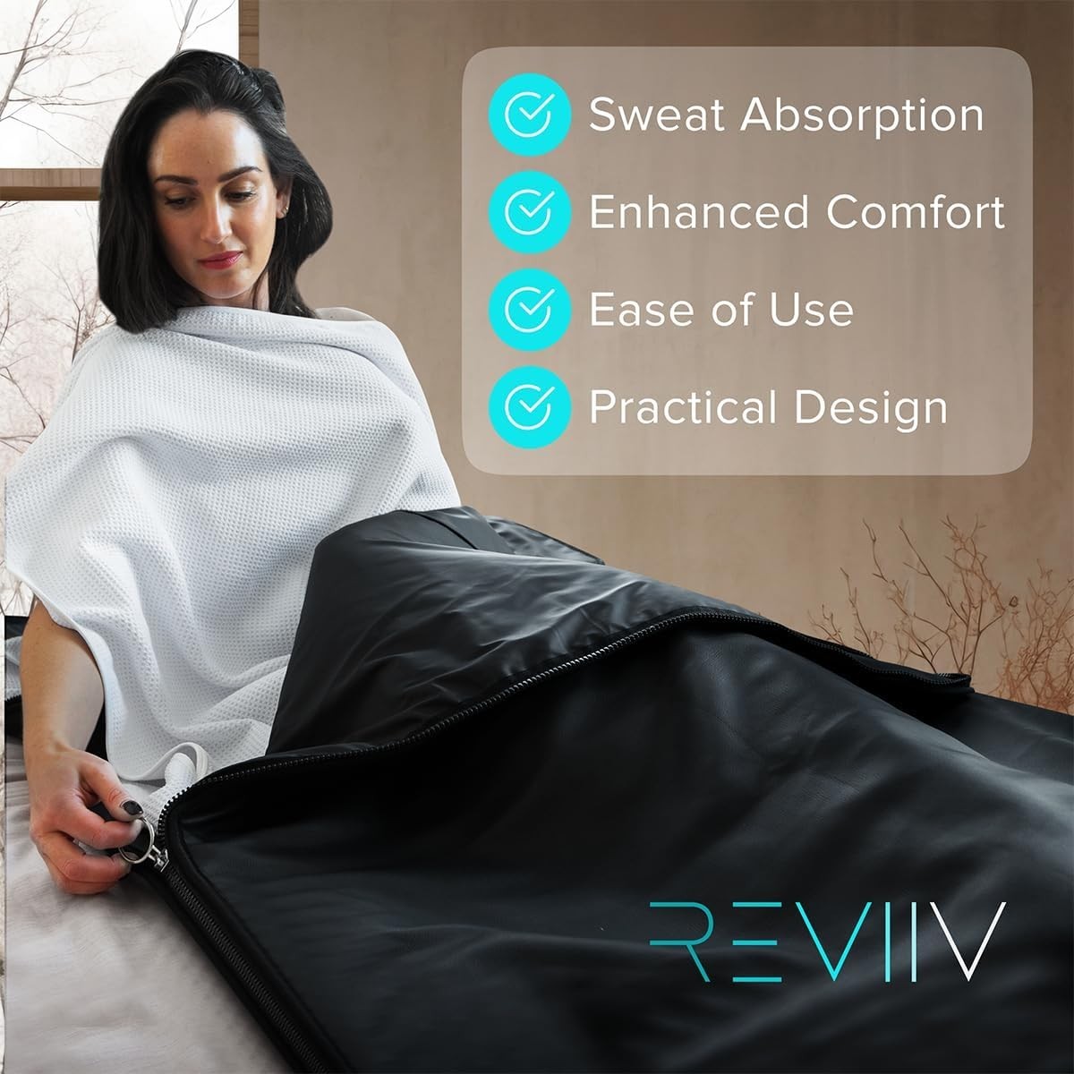 Sauna Blanket Insert Towel – 2 Pack Soft White Cotton Waffle – Comfortable and E