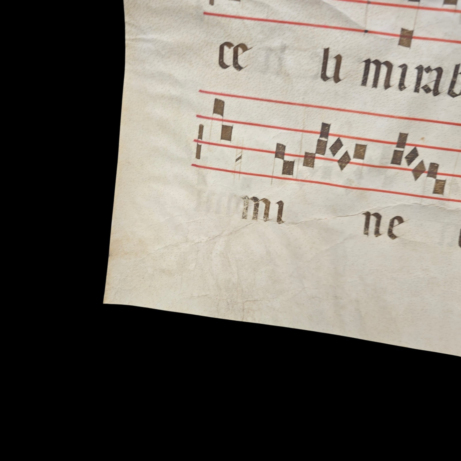 Large Illuminated Antiphonal Page Vellum 18 1/4″ x 12 1/2″