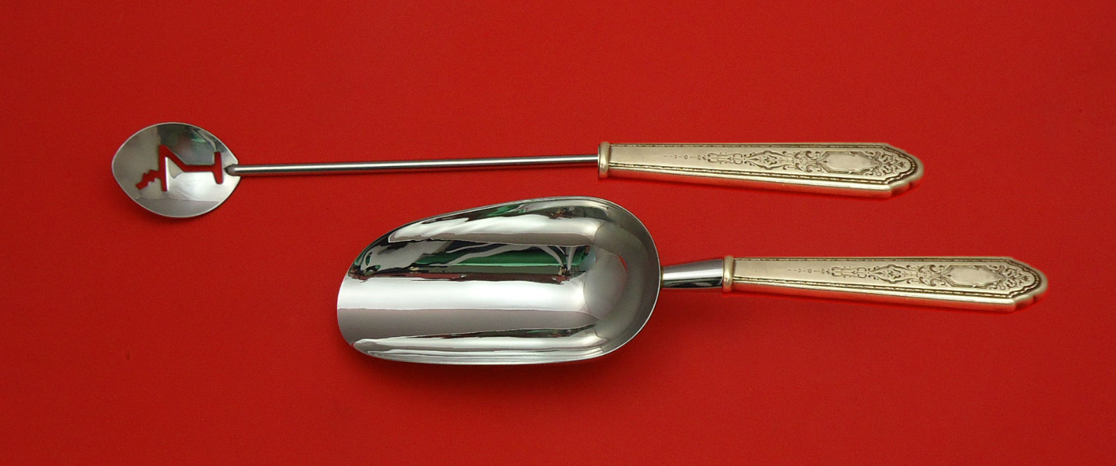 Mary II by Lunt Sterling Silver Bar Set 2pc HHWS Custom Made