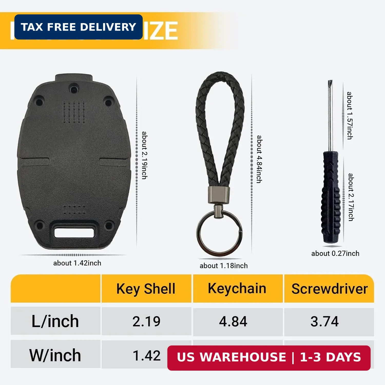 2 Pack No Cutting Need – Upgraded Version Key Fob Case Shell for Honda 2003-2012