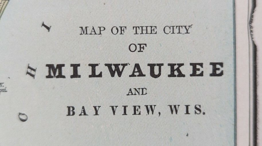 Vintage 1900 MILWAUKEE WISCONSIN Map 11″x14″ ~ Old Antique Original JONES ISLAND