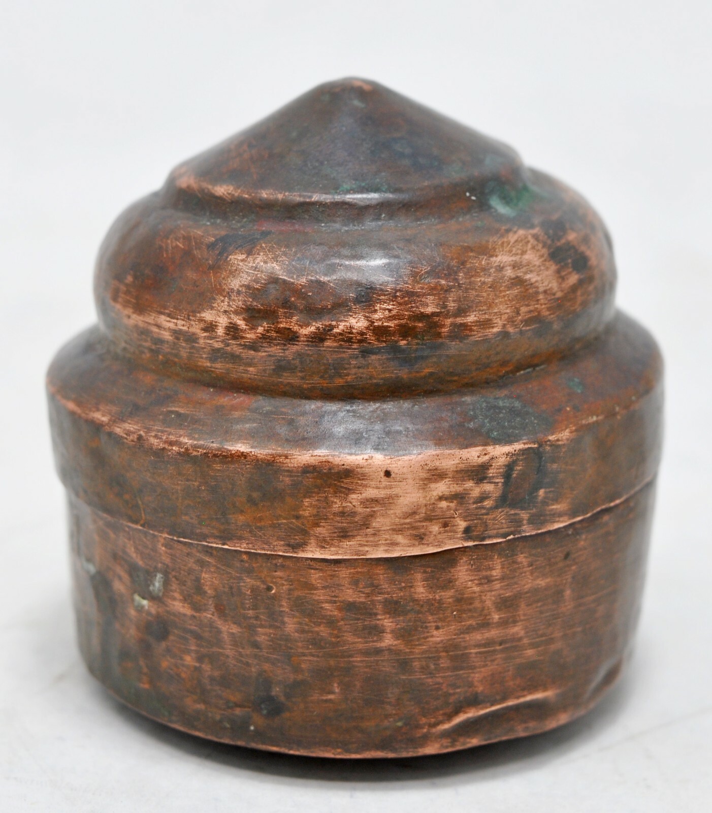 Antique Copper Small Kum Kum Powder Tika Box Original Old Hand Crafted