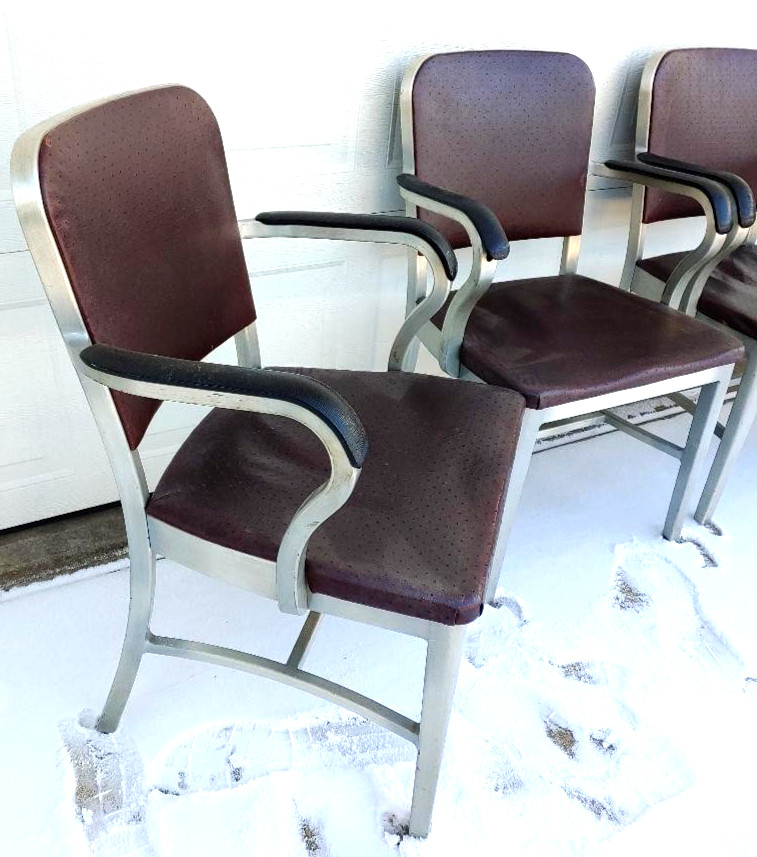 GoodForm Mid Century VINTAGE Industrial ALUMINUM Arm Chair Ohio Pick Up or ship.