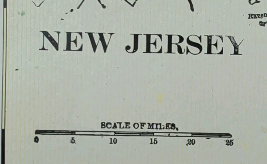 Vintage 1901 NEW JERSEY Map 11″x14″ Old Antique Original BELVEDERE MORRISTOWN NJ