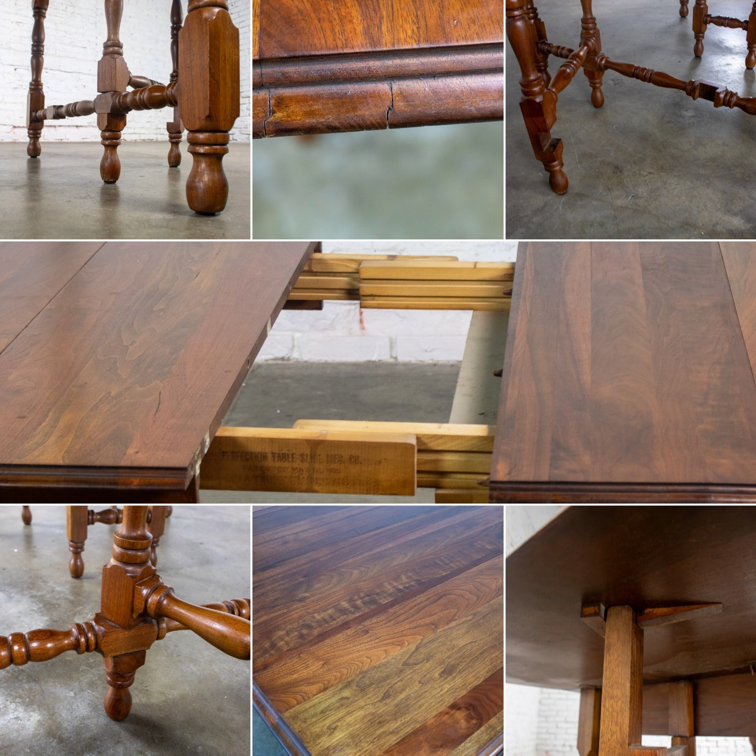 William Mary Style Dining Table Walnut Drop Leaf Expanding Gateleg by Abernathy