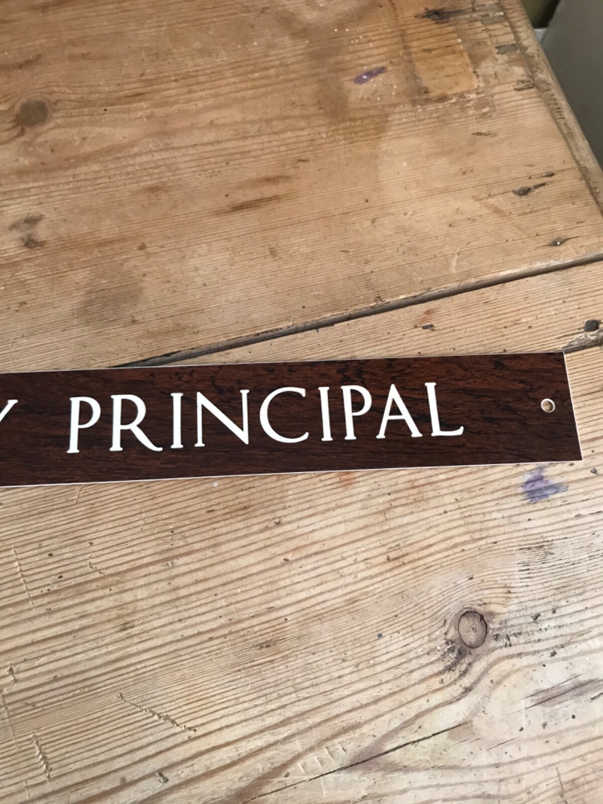 Antique Flexible Plastic Door Sign 1960’s 1970s Deputy Principal (B)