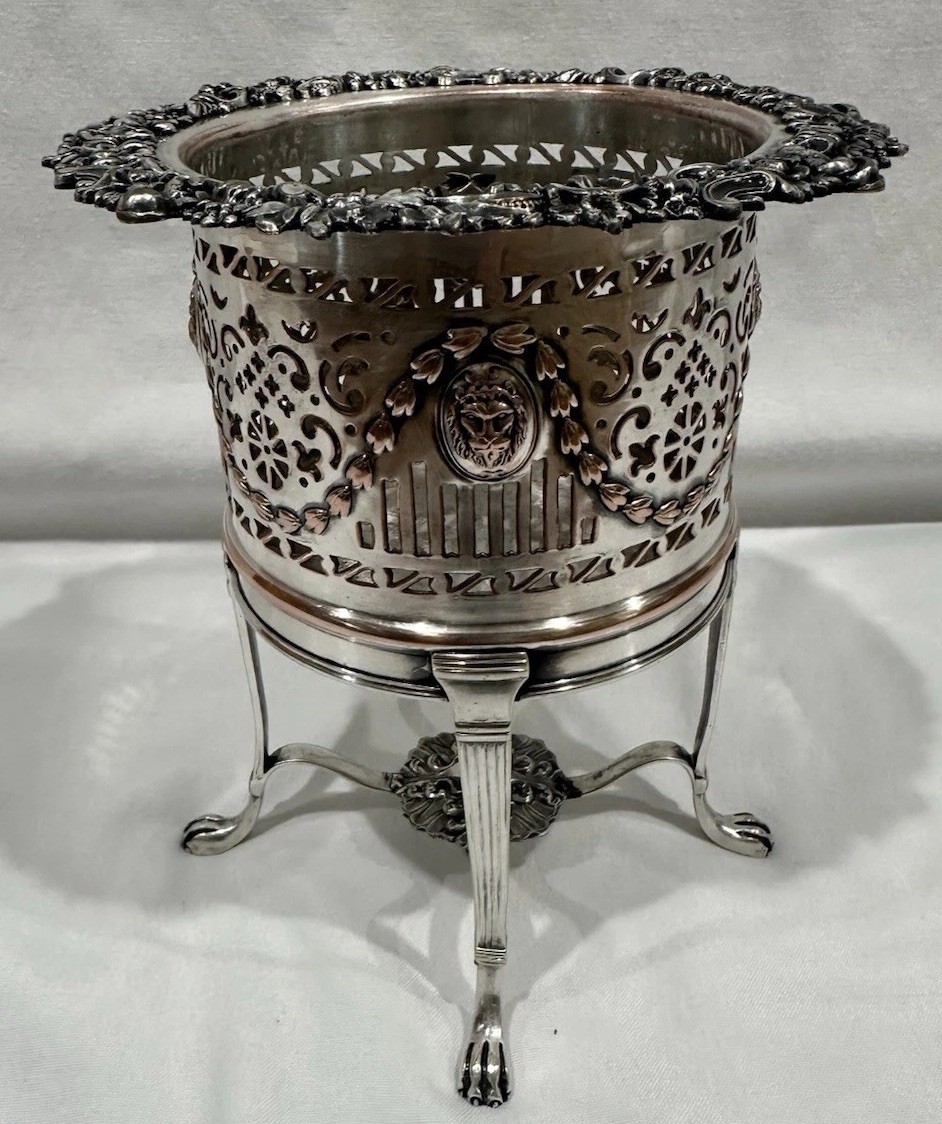 Antique Victorian Sheffield Silver Plate Wine Bottle Holder