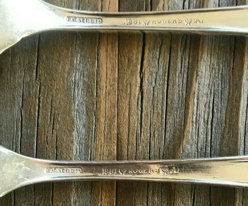 1881 ROGERS – (1914) LEXINGTON – SET of 3 SALAD FORKS – 6 1/8″ – no mono