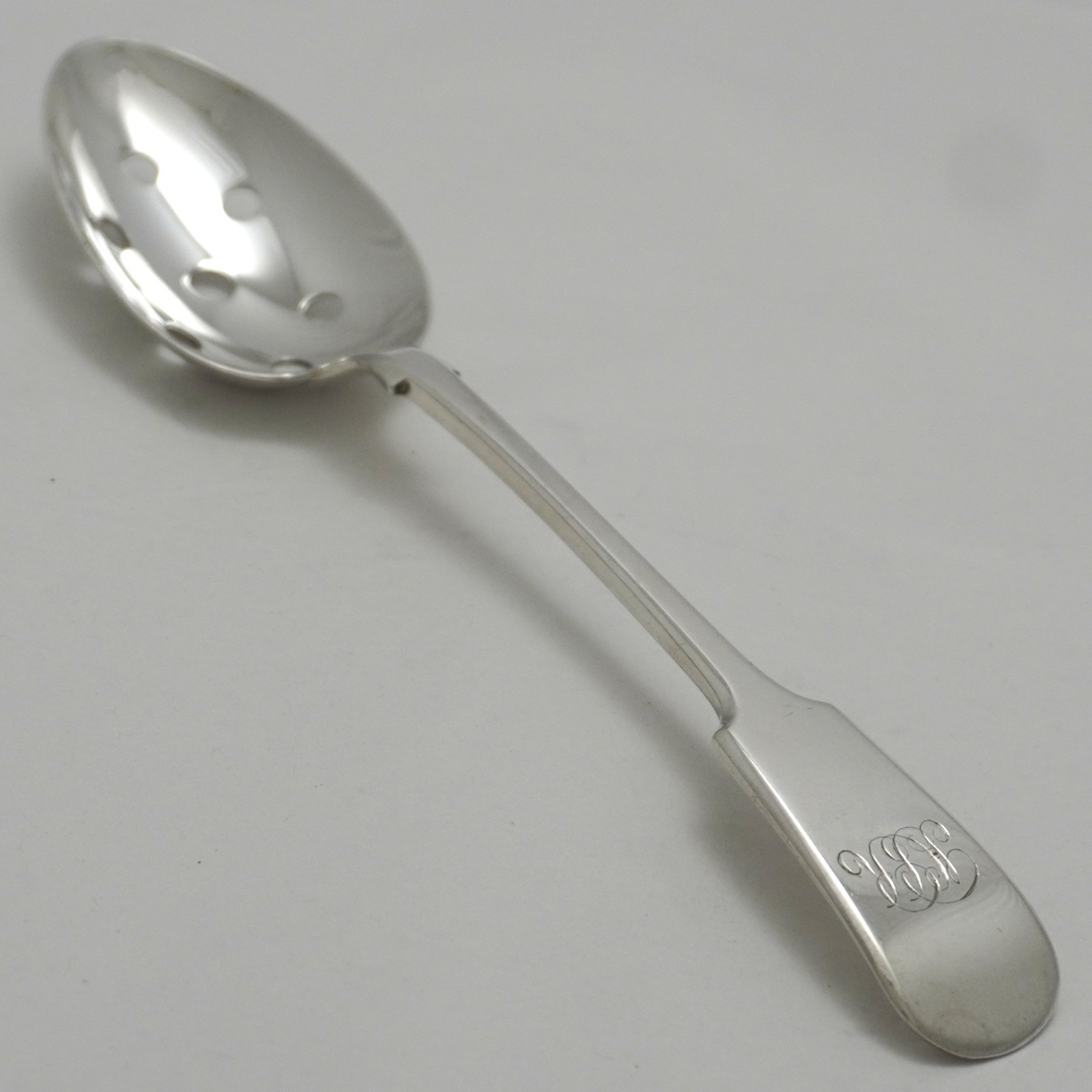 Old English Fiddle Armstrong & Scott Silver Service Cutlery Pierced Table Spoon