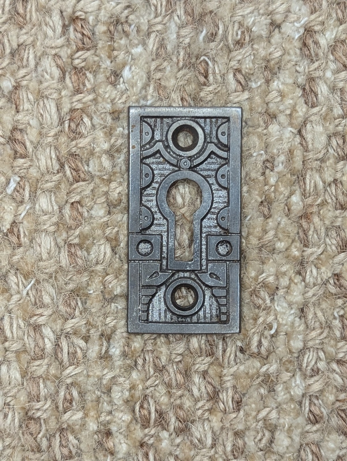 Antique Ornate Cast Iron Key Hole Cover Escutcheon