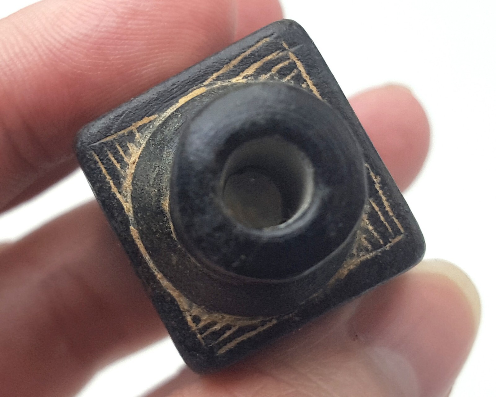 Beautiful Ancient Near Eastern Engraved Kohl Pot Makeup Bottle #CP334