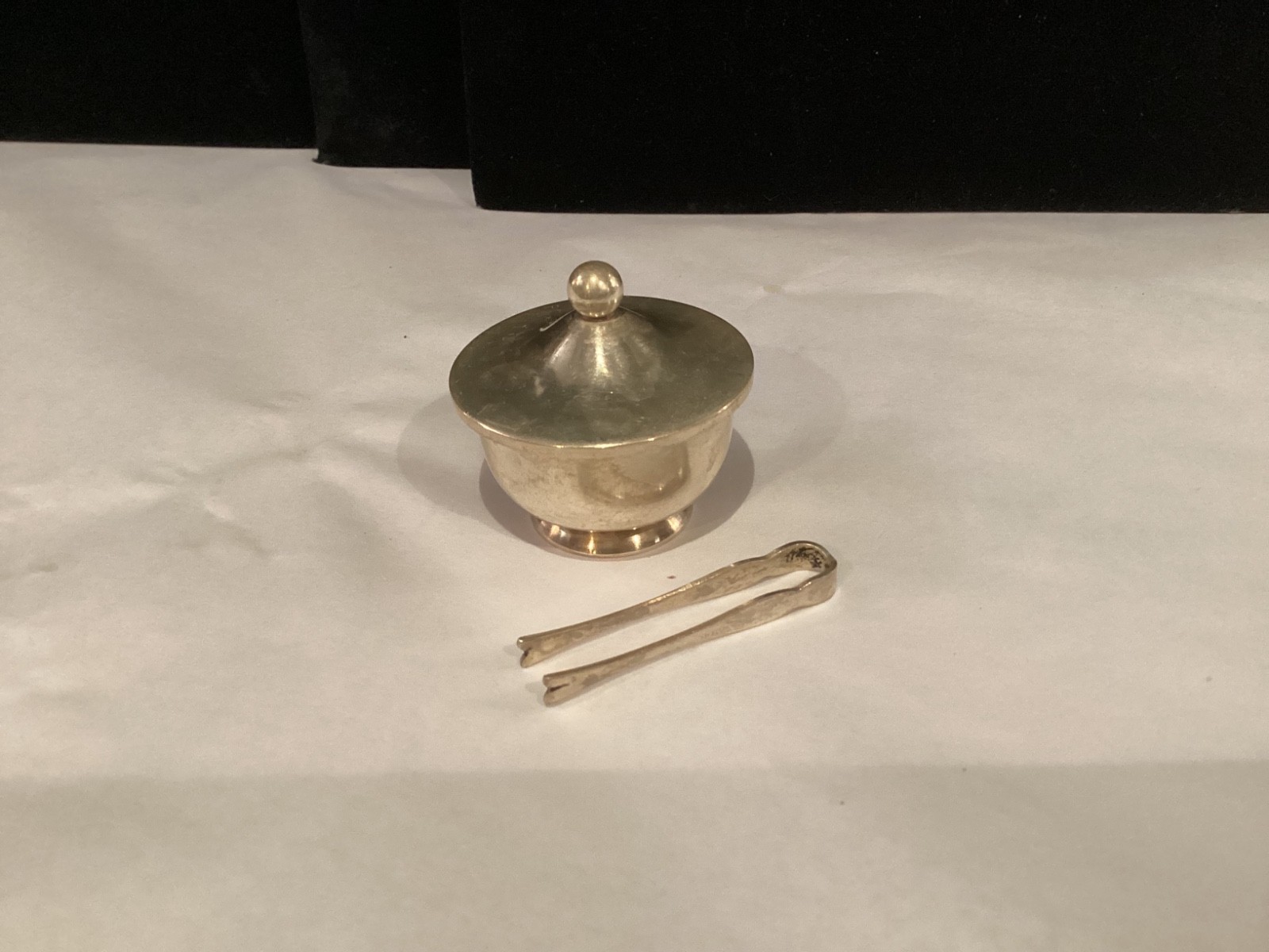 AUTHENTIC SIGNED WEB STERLING SILVER SUGAR BOWL & TONGS MUST SEE NO RESERVE