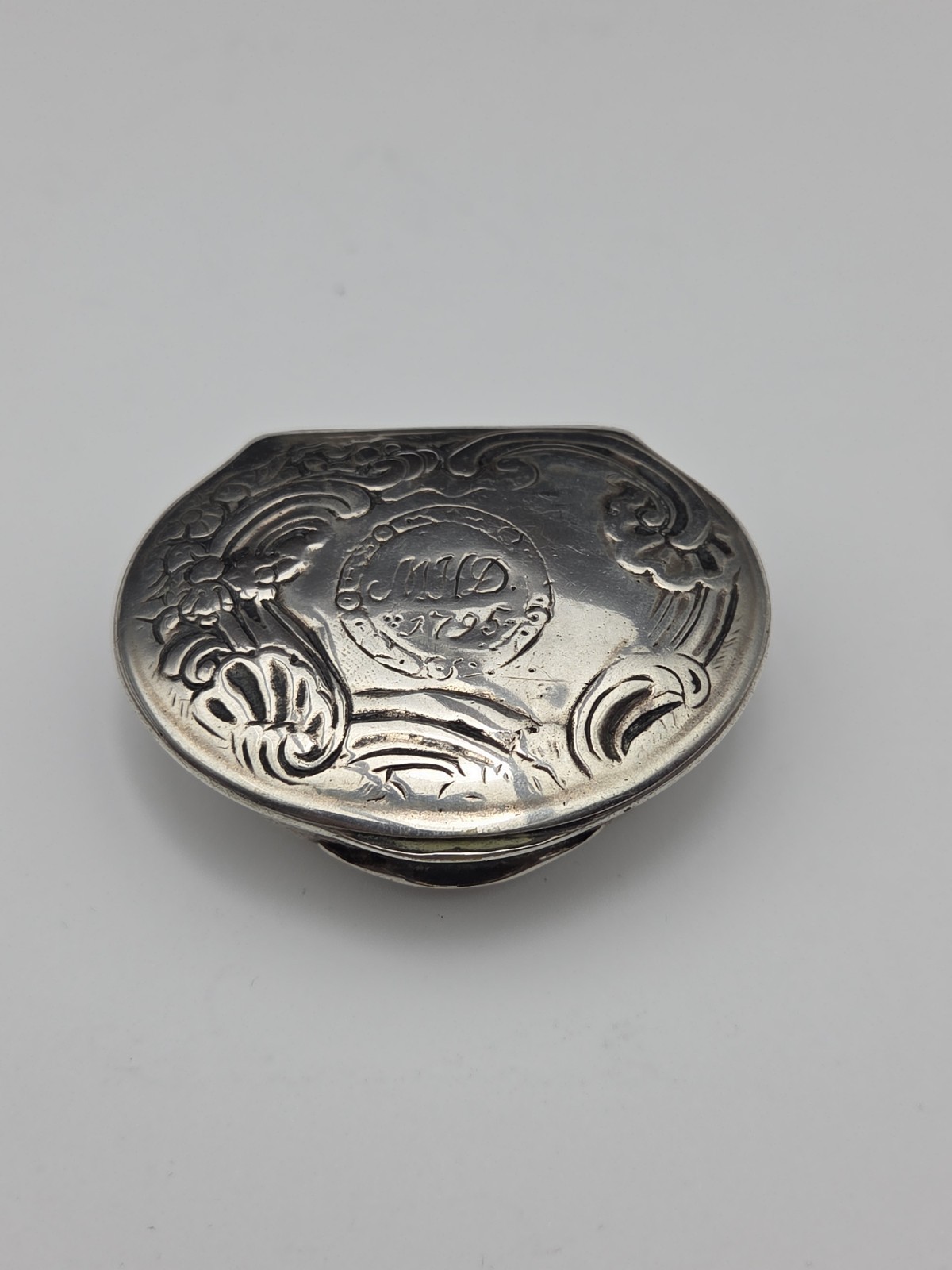 Late 18th Century 1795 Dated Silver Snuff Box Possibly American Coin Silver