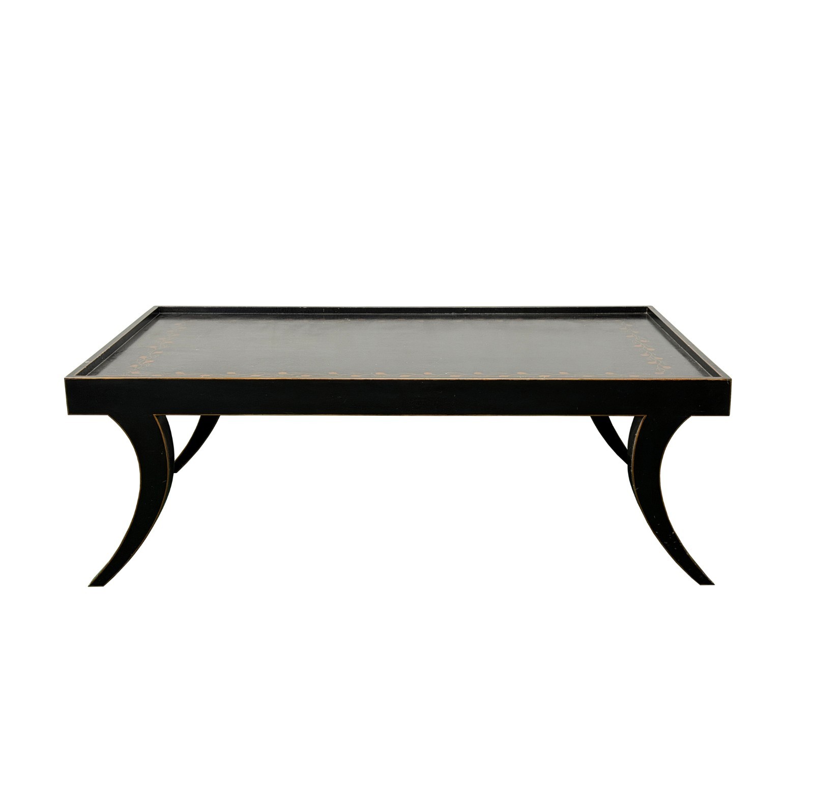 Vintage Black Slayed Legs Rectangular Low Coffee Table GB679