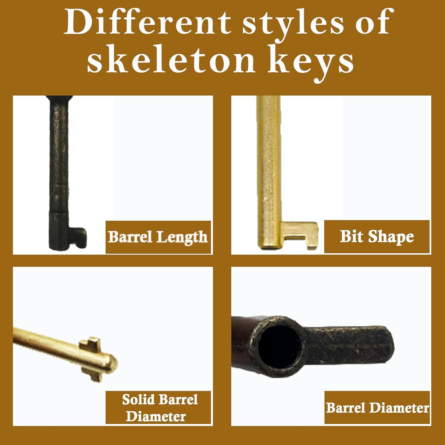 10PCS Universal Skeleton Keys for Vintage Old Furniture, Antique Furniture