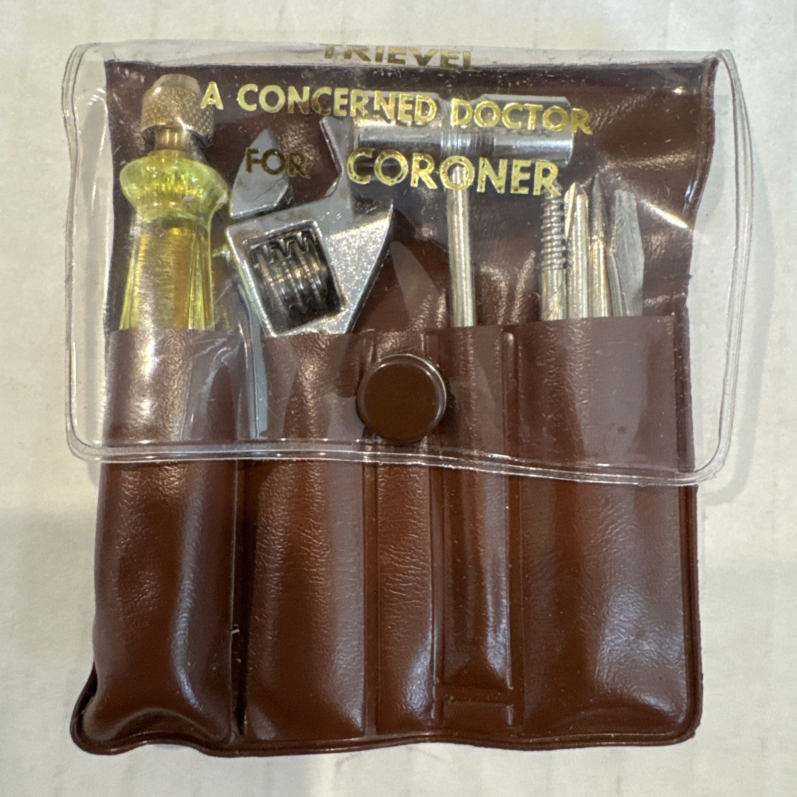 Vtg 60’s Mini Tool Set Dark Humor Oddity Mccabe A concerned doctor for coroner