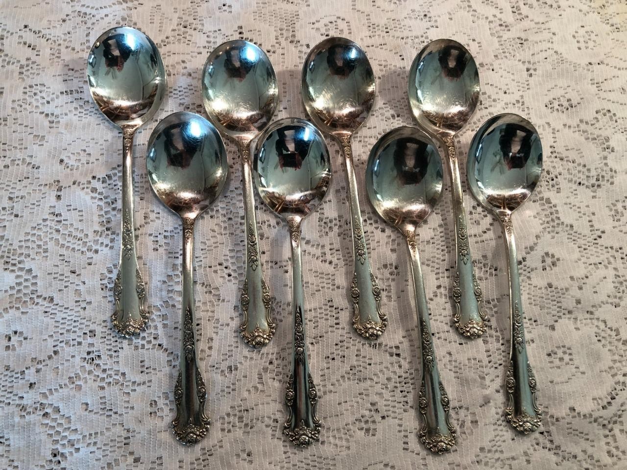KING EDWARD Silverplate By NATIONAL SILVER SOUP GUMBO SPOONS Spoon