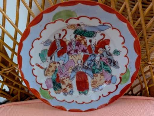 Vintage Hand Painted Chinese Japanese Asian Porcelain Plate Dish