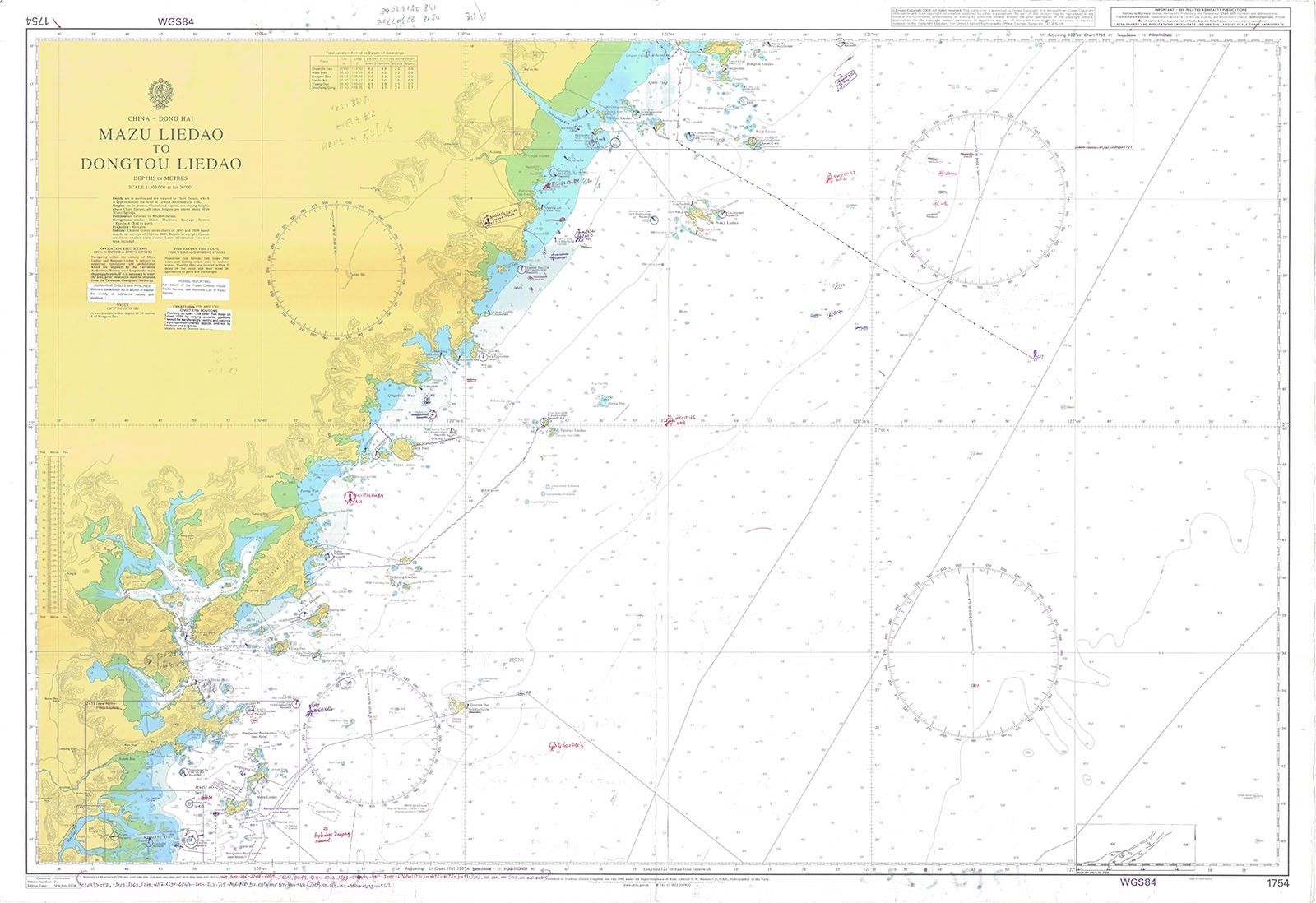 1754 Mazu Liedao Dongtou Liedao China Dong Hai Chart Map Maritime Wall Admiralty